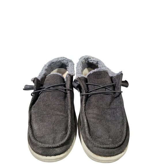 HEY DUDE Wendy Corduroy Women's Sz 8 Black Fabric Casual Shoes Slip-On - Picture 3 of 8